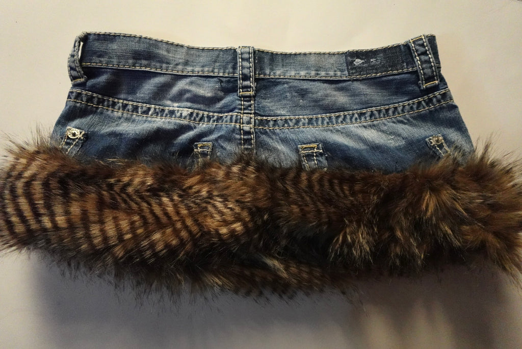 Upcycled Fur Mini Skirt