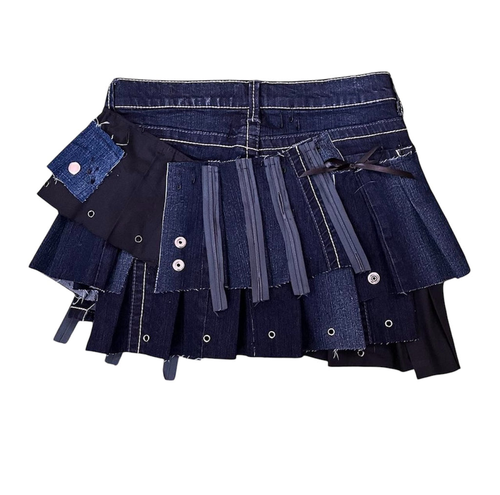 Upcycled Denim Mini Skirt